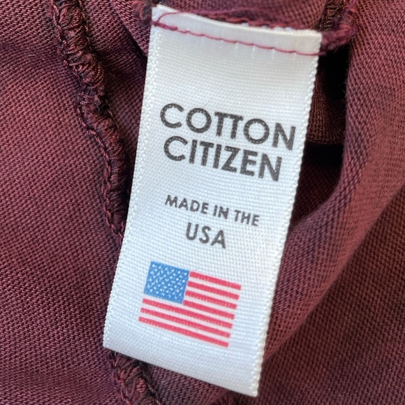 Cotton Citizen Burgundy Tie-Dye Long Sleeve Supima Cotton Tee - Size XS - Picture 7 of 11